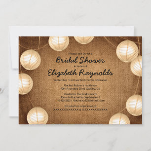 Western Lantern Bridal Shower Invitations