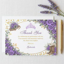 Western Lavender Roses Golden Country Quinceañera