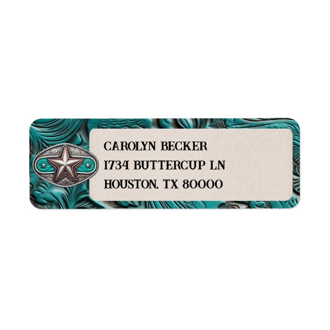 Western Leather Graduation Envelope Return Labels (Front)