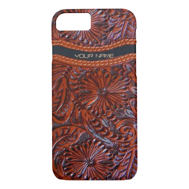 western leather look iPhone 7 case (Back)