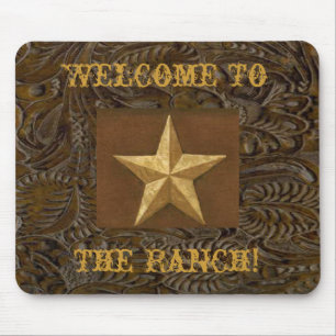 Western Leather Tool Print Star The Ranch Mousepad