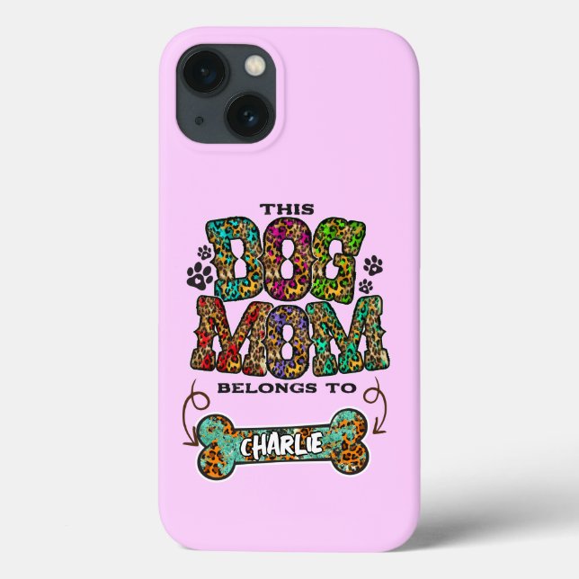 Western Leopard Patch Pattern Dog Mum Bone Pet Case-Mate iPhone Case (Back)