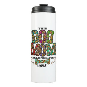Western Leopard Patch Pattern Dog Mum Bone Pet  Thermal Tumbler