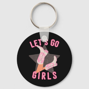 Western Lets Go Girls Bridal Bachelorette Party Key Ring