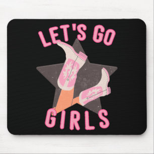 Western Lets Go Girls Bridal Bachelorette Party Mouse Mat