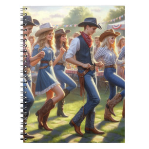 Western Line Dance Cowgirl  Notebook
