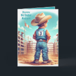 Western Little Cowboy 3rd Birthday Rodeo Custom   Card<br><div class="desc">Art by Dancing Cowgirl Designs for the Rodeo Days Store.</div>