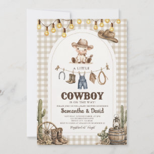 Western Little Cowboy Baby Shower Invitation