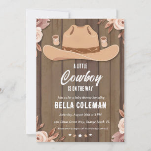 western little cowboy baby shower invitations