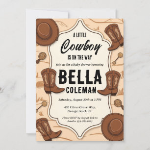 western little cowboy baby shower invitations