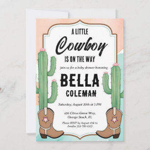 western little cowboy baby shower invitations
