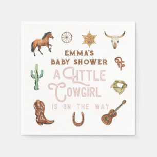 Western Little Cowgirl Baby Shower Napkin