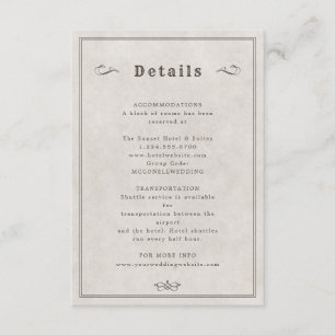 Western longhorn wedding details card