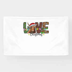 Western Love Christmas Scottish Cow Highland Cattl Banner