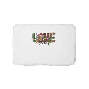 Western Love Christmas Scottish Cow Highland Cattl Bath Mat