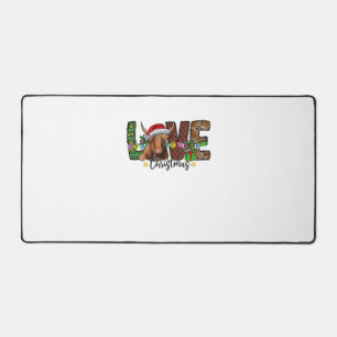 Western Love Christmas Scottish Cow Highland Cattl Desk Mat