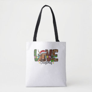 Western Love Christmas Scottish Cow Highland Cattl Tote Bag
