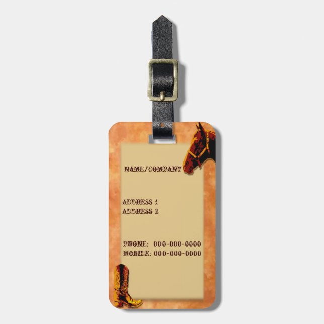 Western Luggage Tag (Front Vertical)