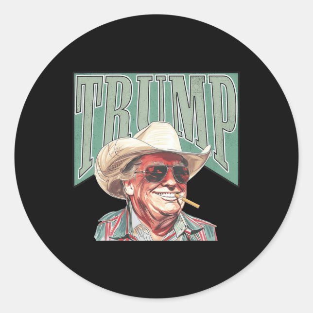Western Make America Great Trump Daddy  Classic Round Sticker (Front)