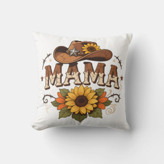 Western Mama Sunflower Cowgirl Design Cushion