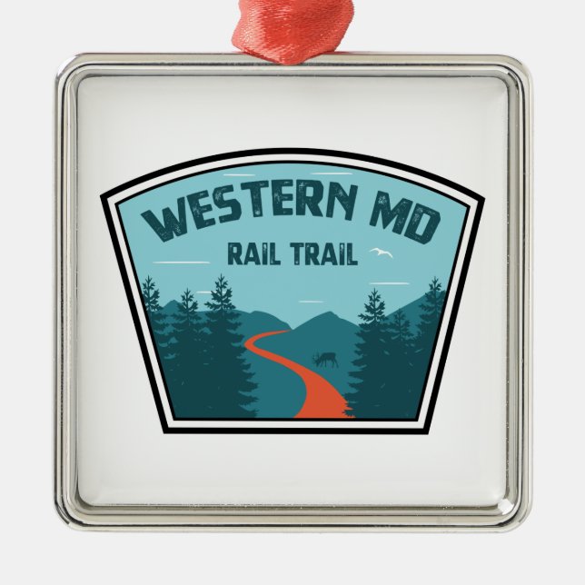 Western Maryland Rail Trail Metal Tree Decoration (Front)