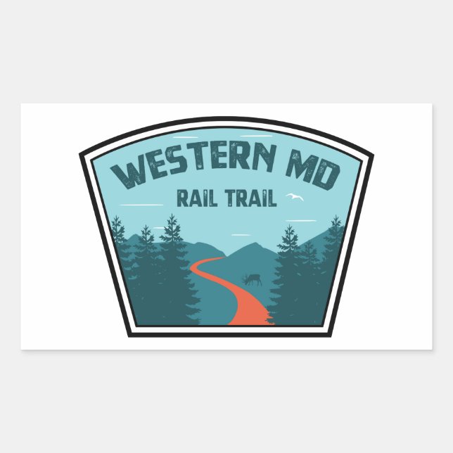 Western Maryland Rail Trail Rectangular Sticker (Front)