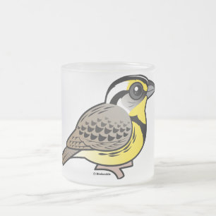 Western Meadowlark Frosted Glass Coffee Mug