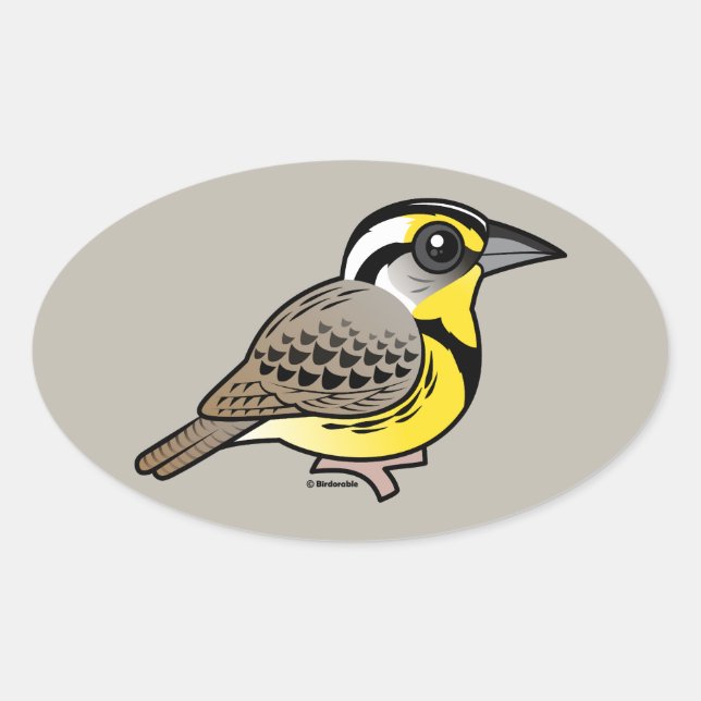 Western Meadowlark Oval Sticker (Front)