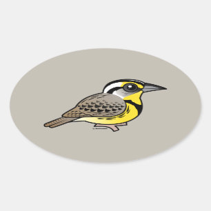 Western Meadowlark Oval Sticker