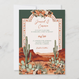 Western Mexican Cactus Desert Wedding Invitation