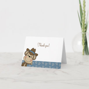 Western Monkey Baby Shower Thank you notes