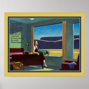 "Western Motel" w/ quote by Edward Hopper Poster