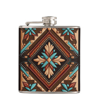 WESTERN MOTIF 6oz Flask