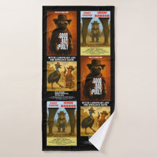Western Movie Poster Parody Bath Towel Set