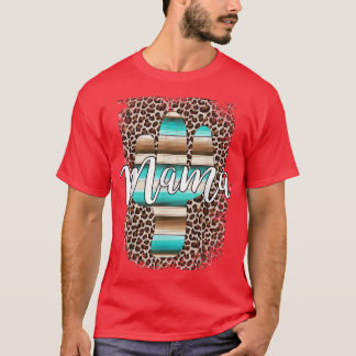 Western Mum Leopard Cactus Serape Cowgirl Rodeo Ma T-Shirt