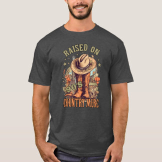 Western Music Raised on 90s Country Music gift T-Shirt