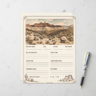 Western National Parks Trip Log Planner Page