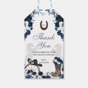 Western Navy Blue Ranchero Quinceanera Gift Tags