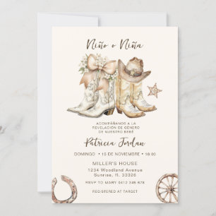 Western Niño o Niña Spanish Gender Reveal Invitation