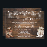 Western Nothing Fancy Just Love Casual Wedding Invitation<br><div class="desc">Western Country Boots Nothing Fancy Just Love Casual Wedding Invite. Change text to the design. For additional changes (font colour,  font style,  background colour),  click on personalise,  scroll down,  and click on the link "Edit using Design Tool". ** Check collection for other similar designs</div>