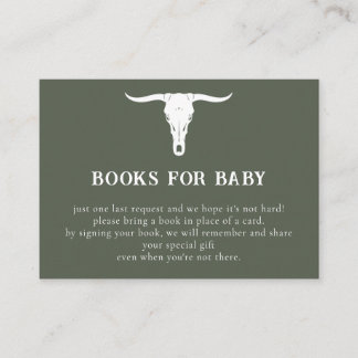 Western Olive Cowboy Books for Baby Enclosure Card