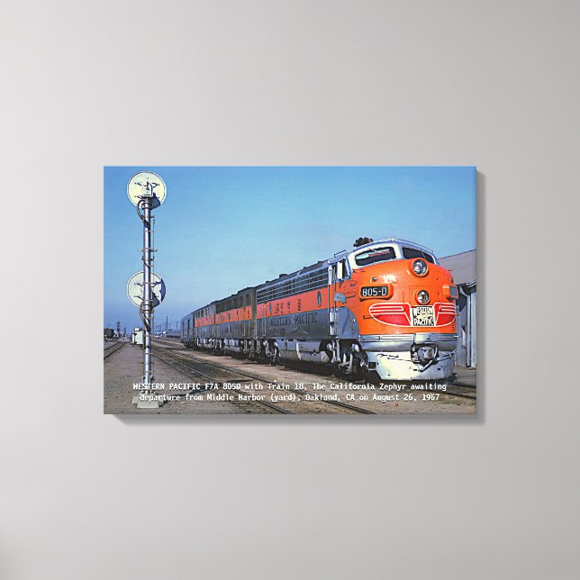 Western Pacific F7 California Zephyr 24" x 16"  Canvas Print (Front)