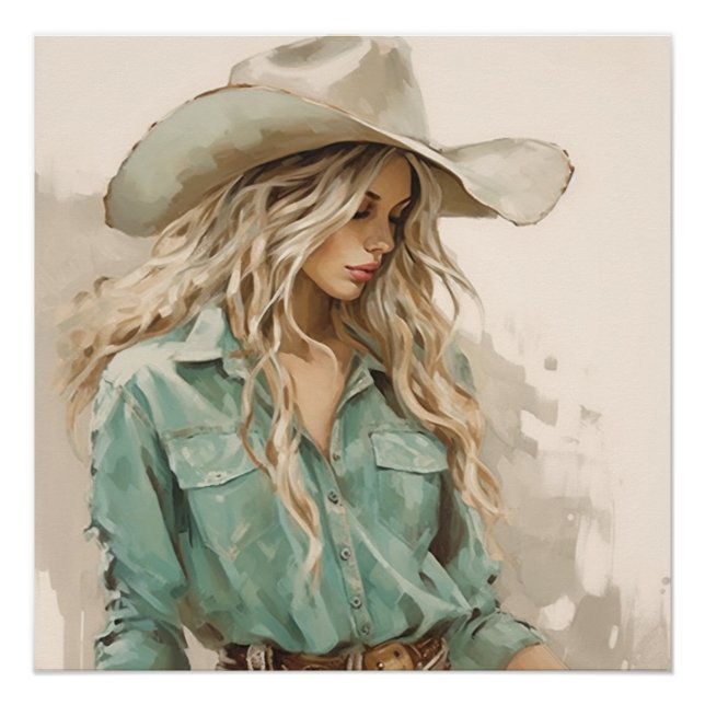 Western Paintbrush: Cowgirl Wall Art (Front)