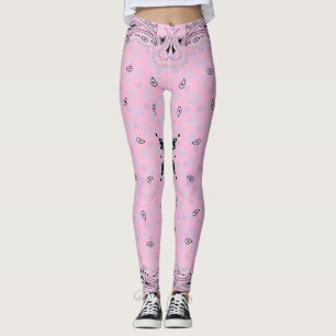 Western Paisley Pink Bandanna Print Cowgirl Leggings