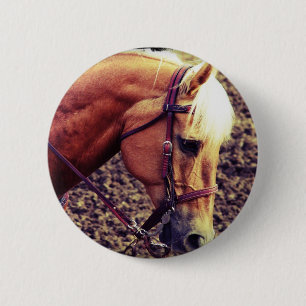 Western Palomino 6 Cm Round Badge