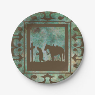 Western Party Cowboy Prayer Paper Plates
