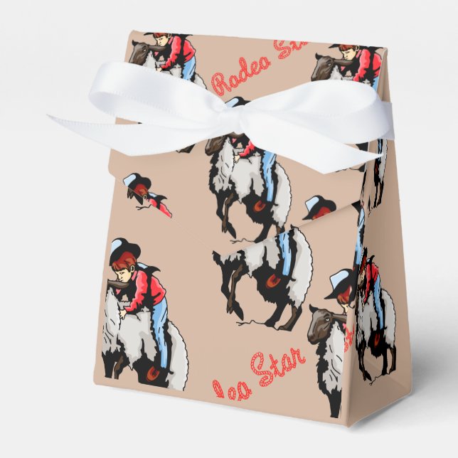Western Party Favour Box Rodeo Mutton Busting (Front Side)