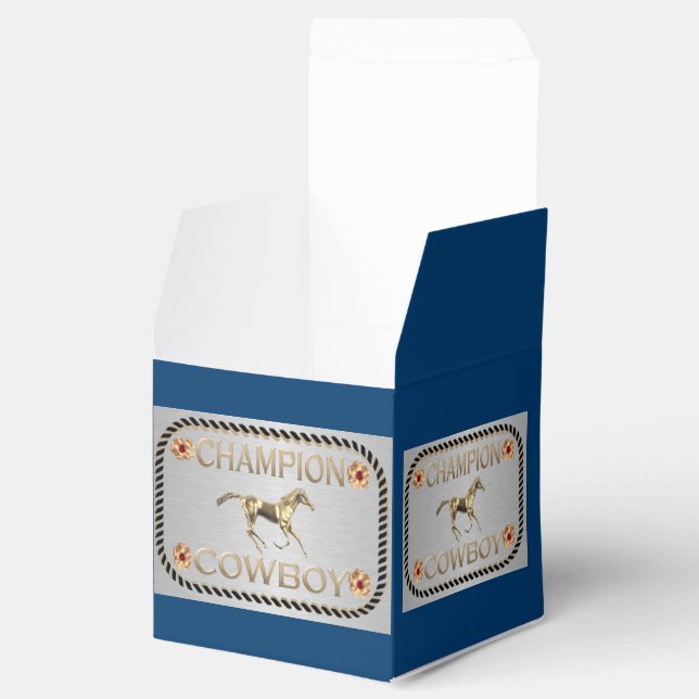 Western Party Favour Or Gift Box Champion Cowboy (Opened)