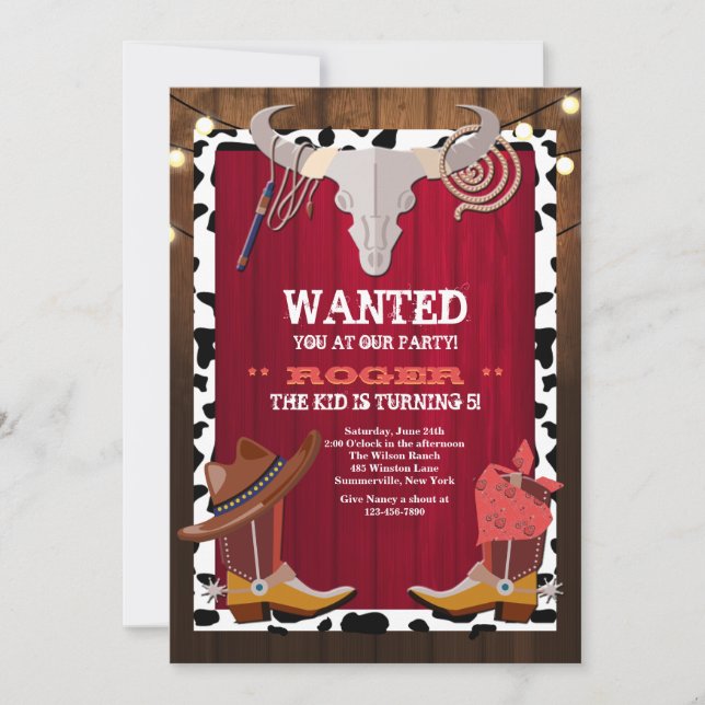 Western Party Invitation (Front)
