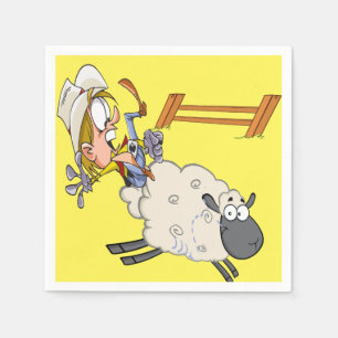 Western Party Napkins Cowboy Cowgirl Mutton Bustin
